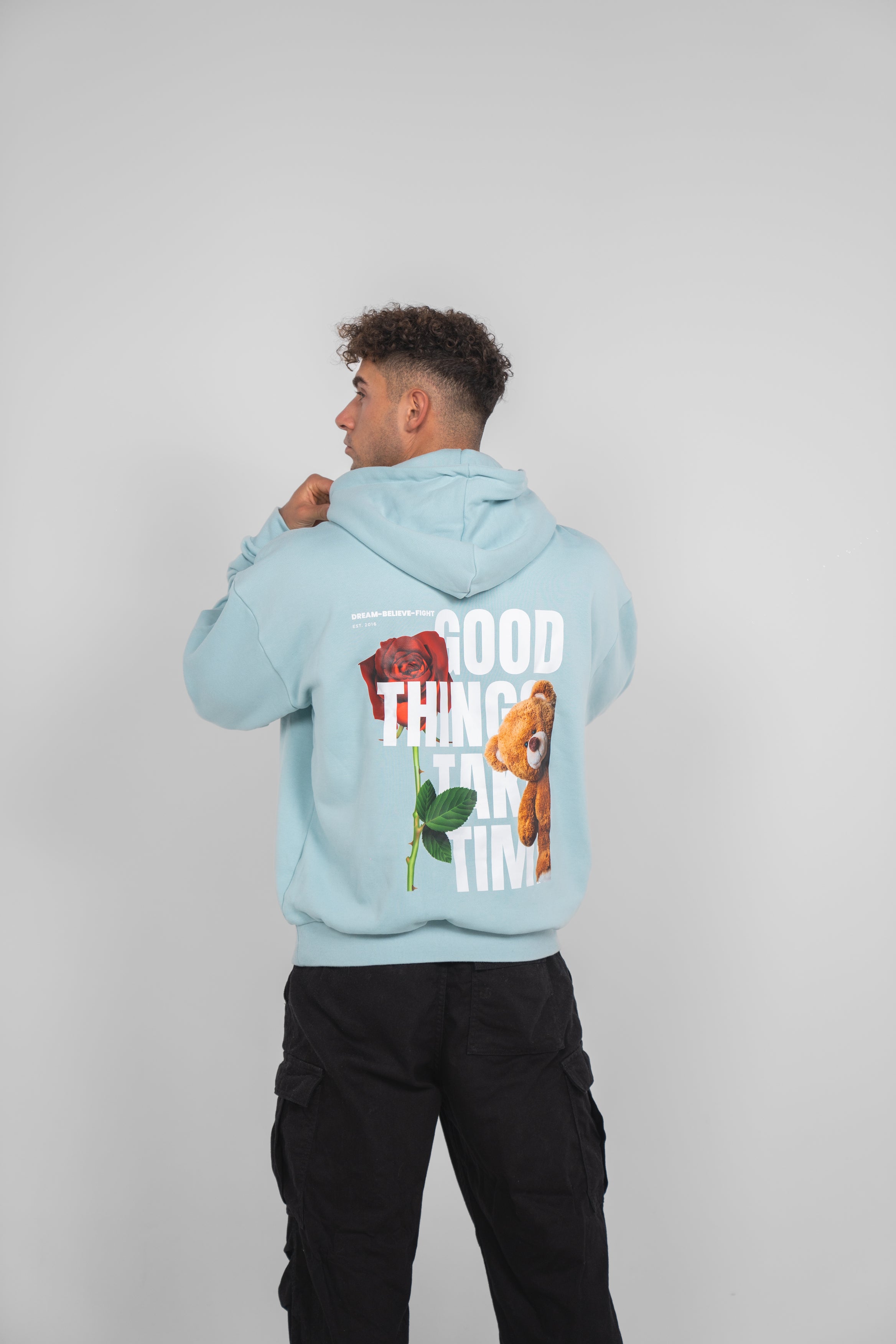 DBF Trust The Process Heavy Oversize Hoodie Blue