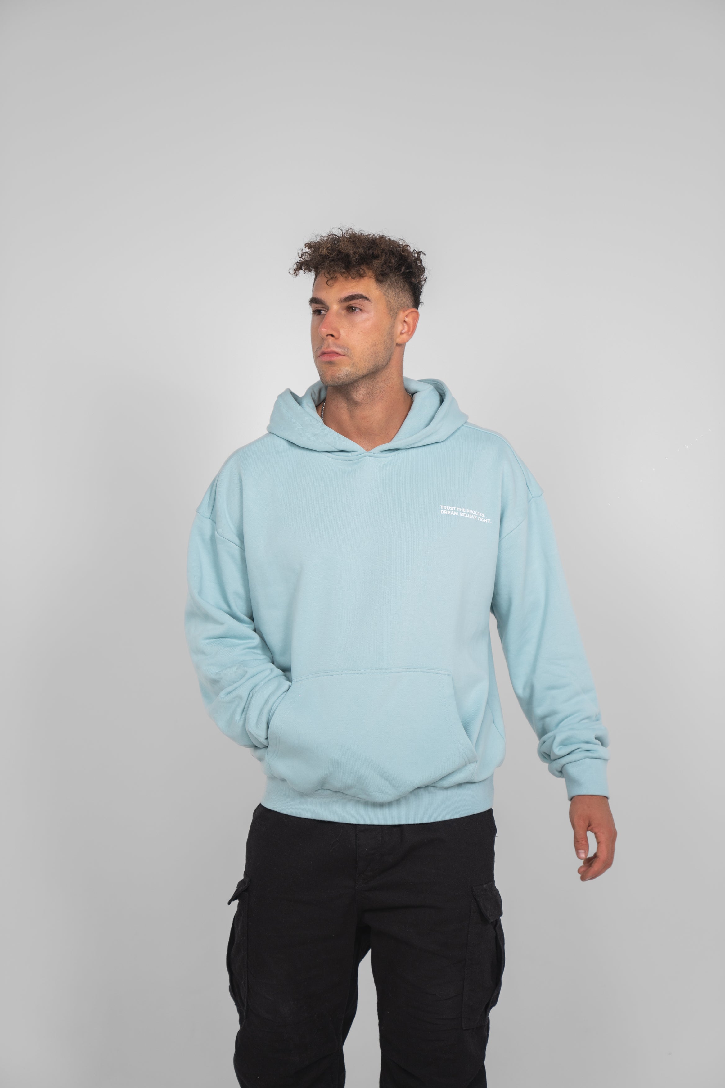 DBF Trust The Process Heavy Oversize Hoodie Blue