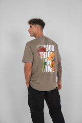 DBF Trust The Process Washed Oversize Shirt Khaki