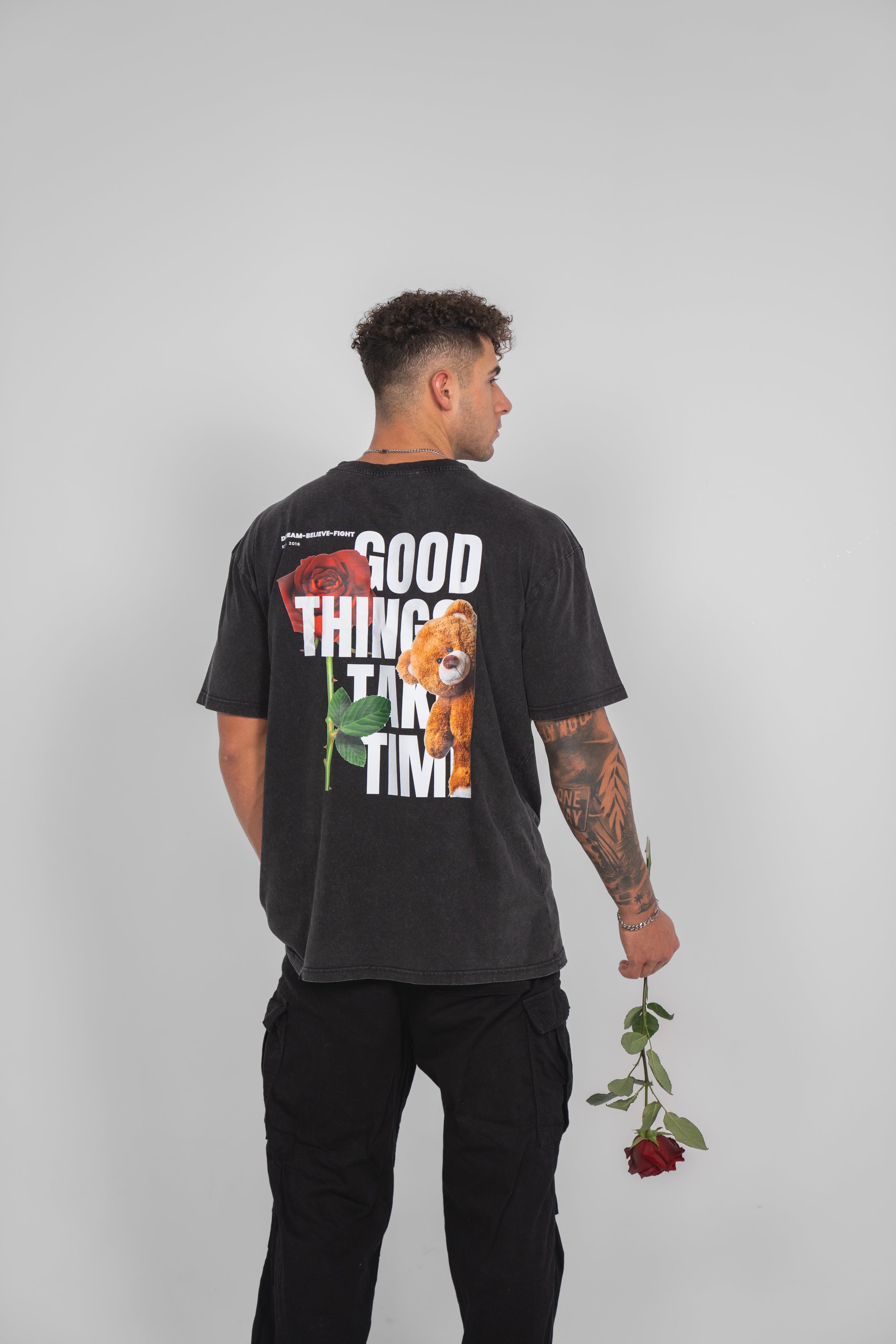 DBF Trust The Process Washed Oversize Shirt Black