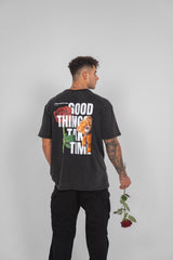 DBF Trust The Process Washed Oversize Shirt Black