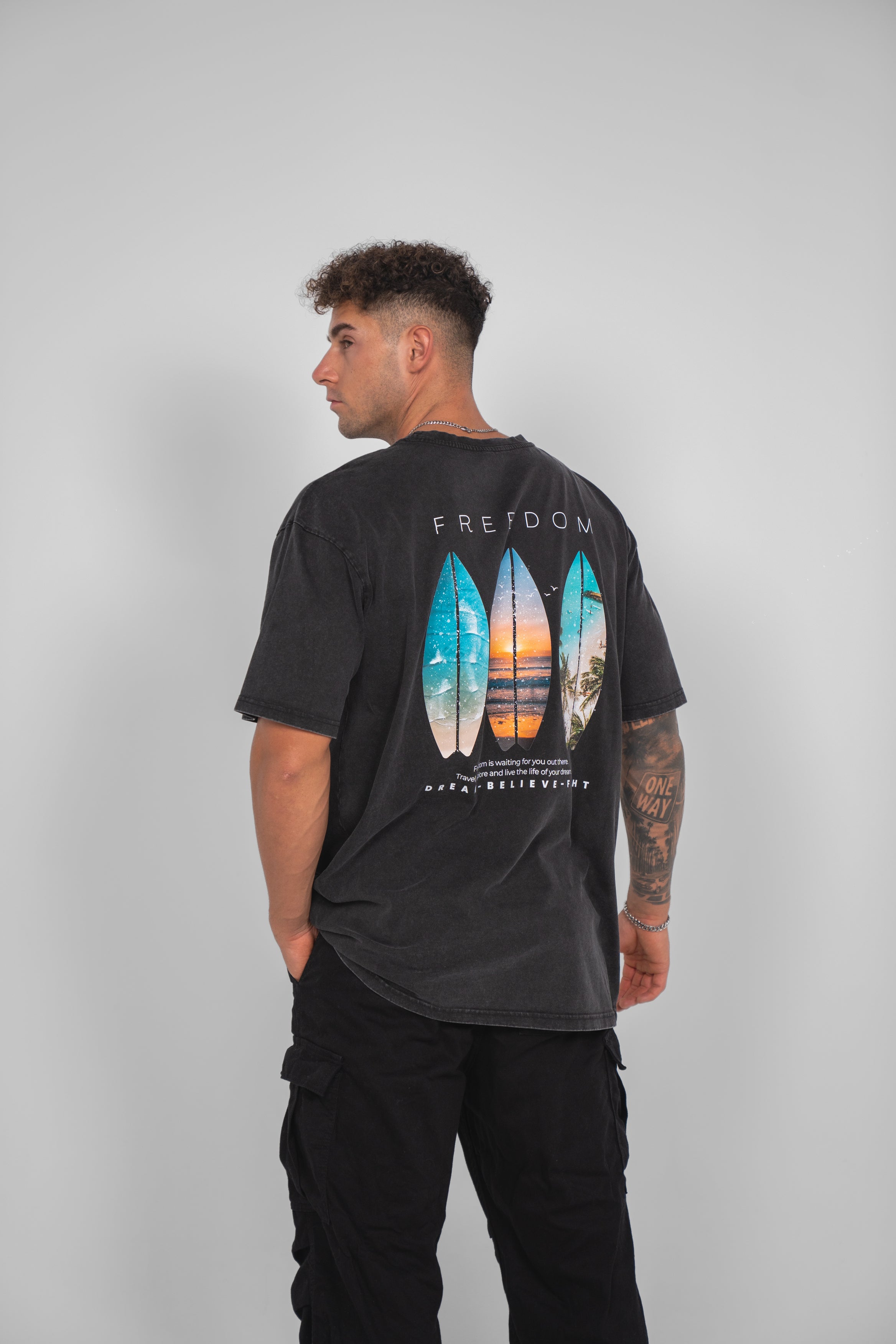 DBF Freedom Washed Oversize Shirt Black