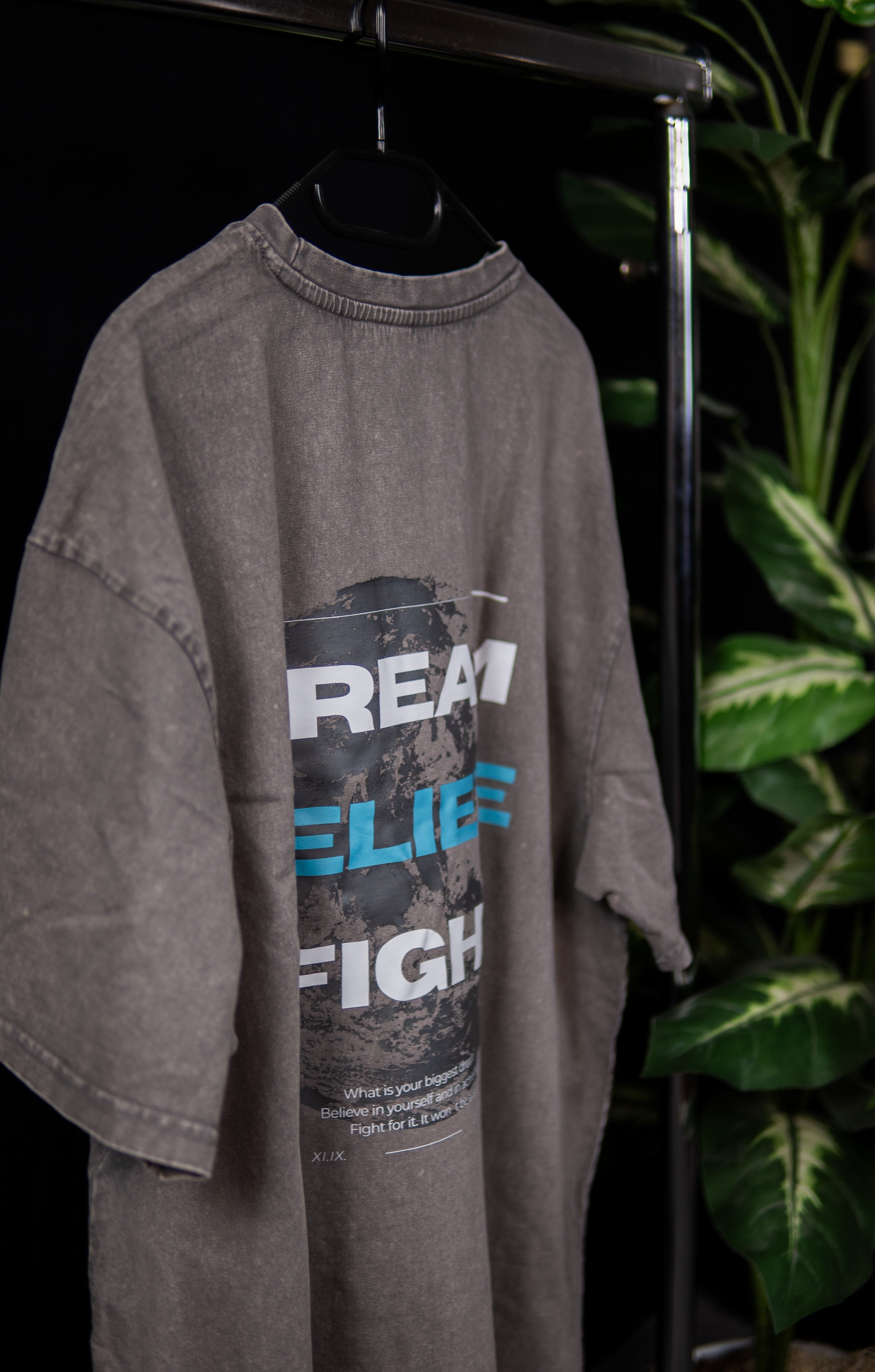 DBF Signature Washed Oversized Shirt Asphalt