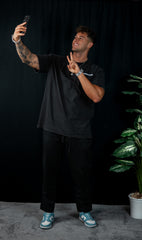 DBF Signature Washed Oversized Shirt Black