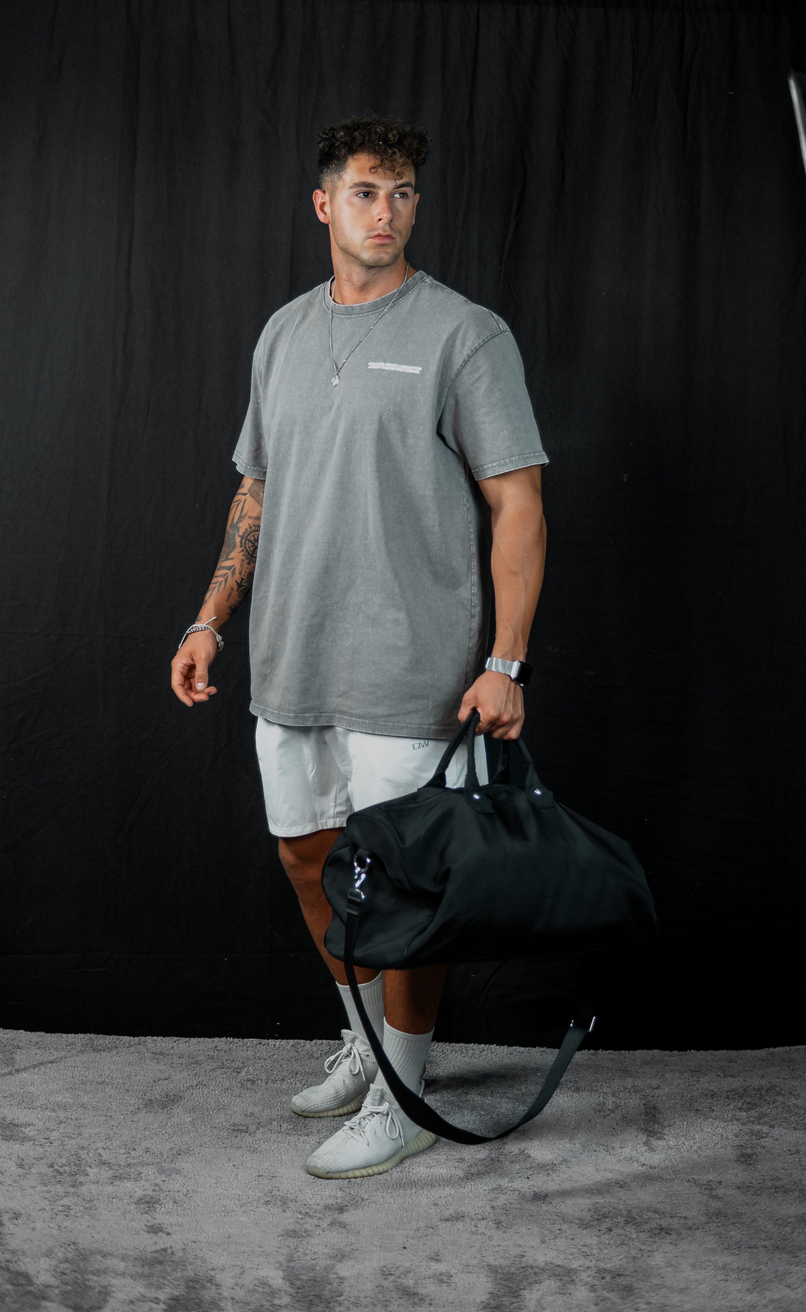 DBF Signature Washed Oversized Shirt Asphalt