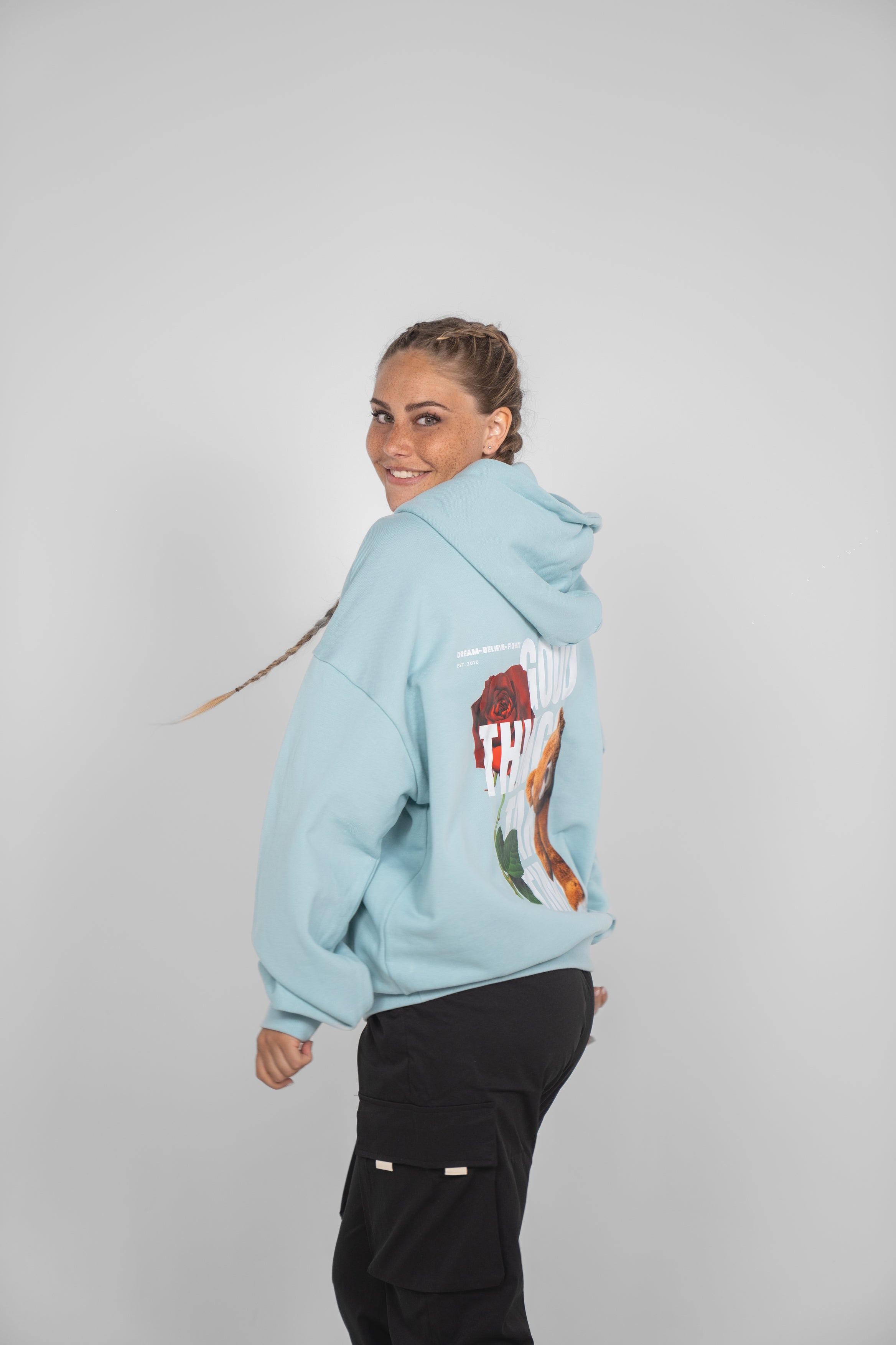 DBF Trust The Process Heavy Oversize Hoodie Blue