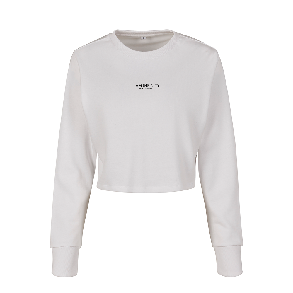 I Am Infinity Ladies Cropped Crewneck