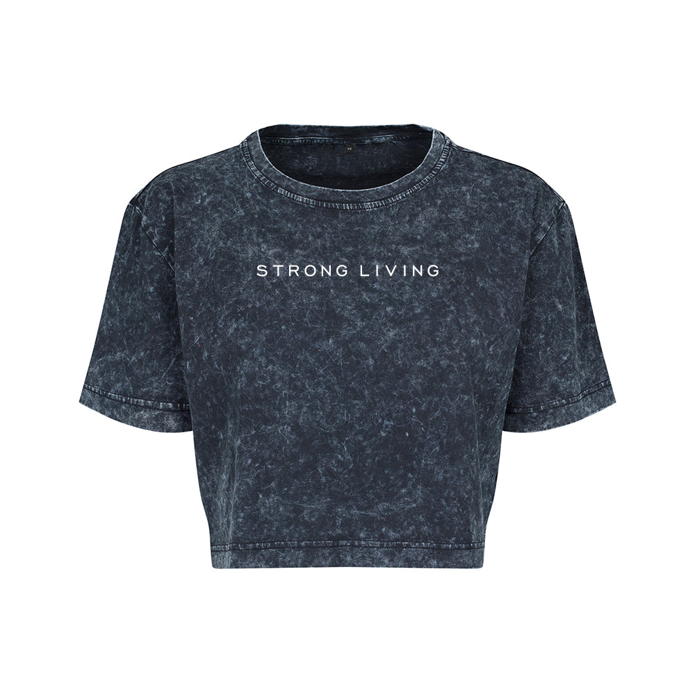 Strong Living Washed Cropped Shirt Grey