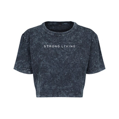 Strong Living Washed Cropped Shirt Grey