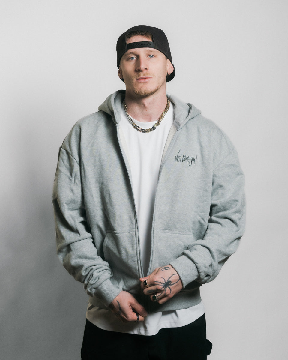 NLY Heavy Oversized Zip-Hoodie Grey