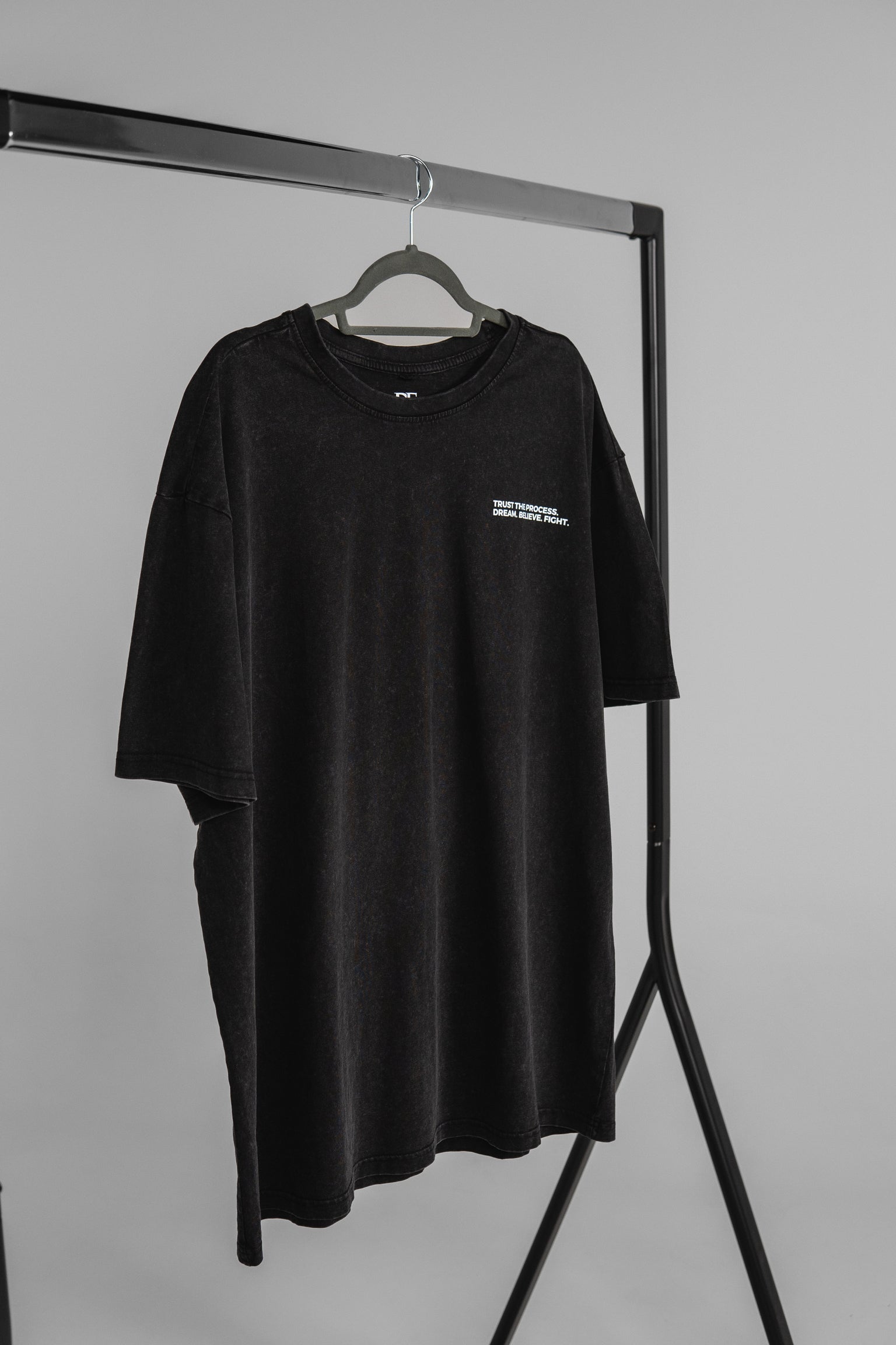DBF Trust The Process Washed Oversize Shirt Black