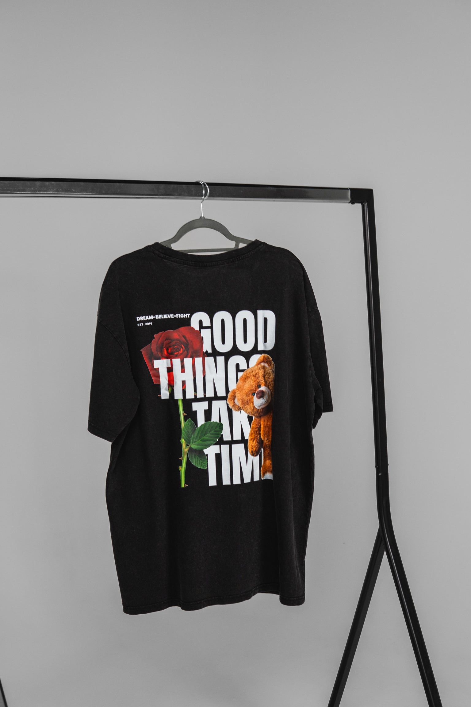 DBF Trust The Process Washed Oversize Shirt Black