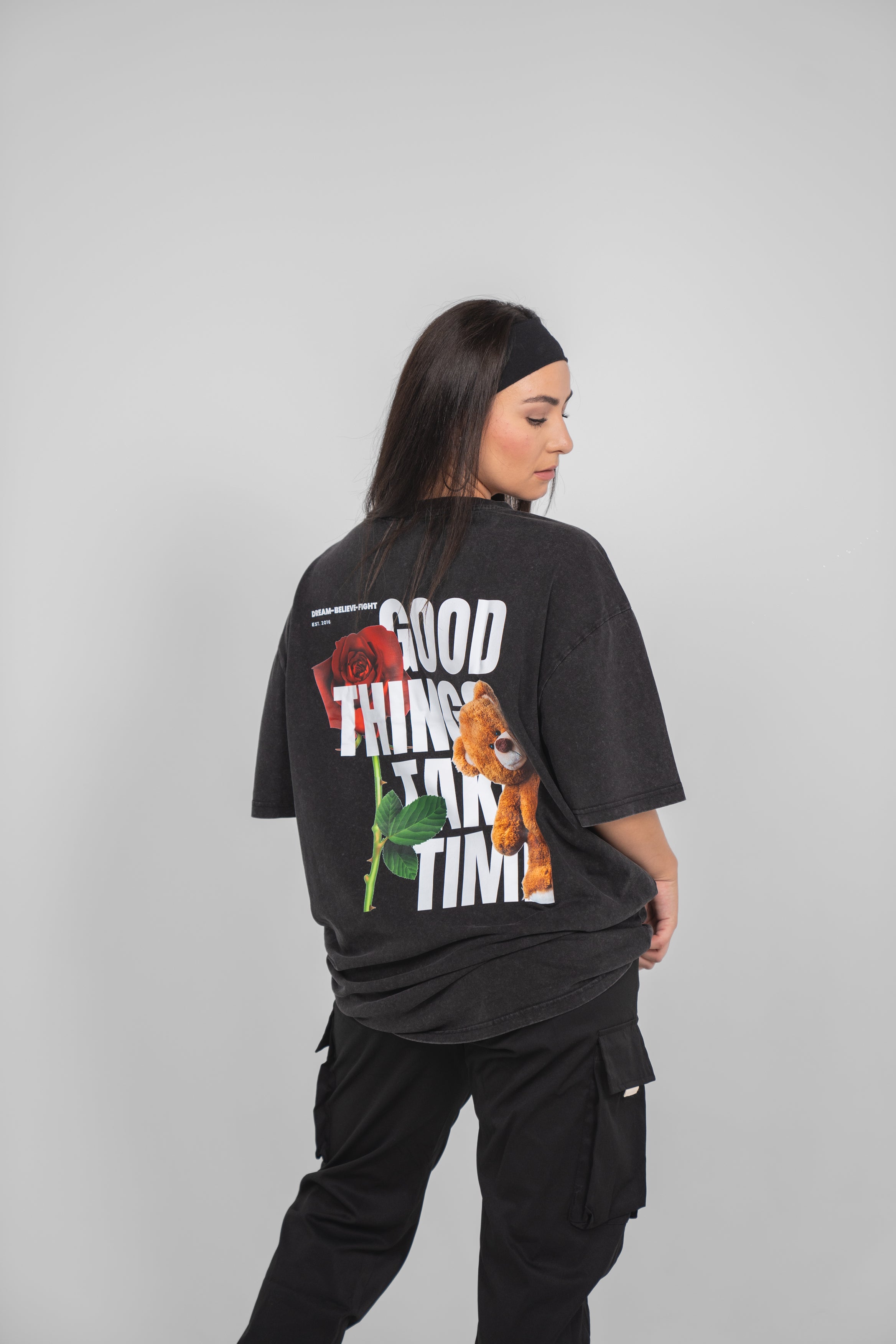 DBF Trust The Process Washed Oversize Shirt Black