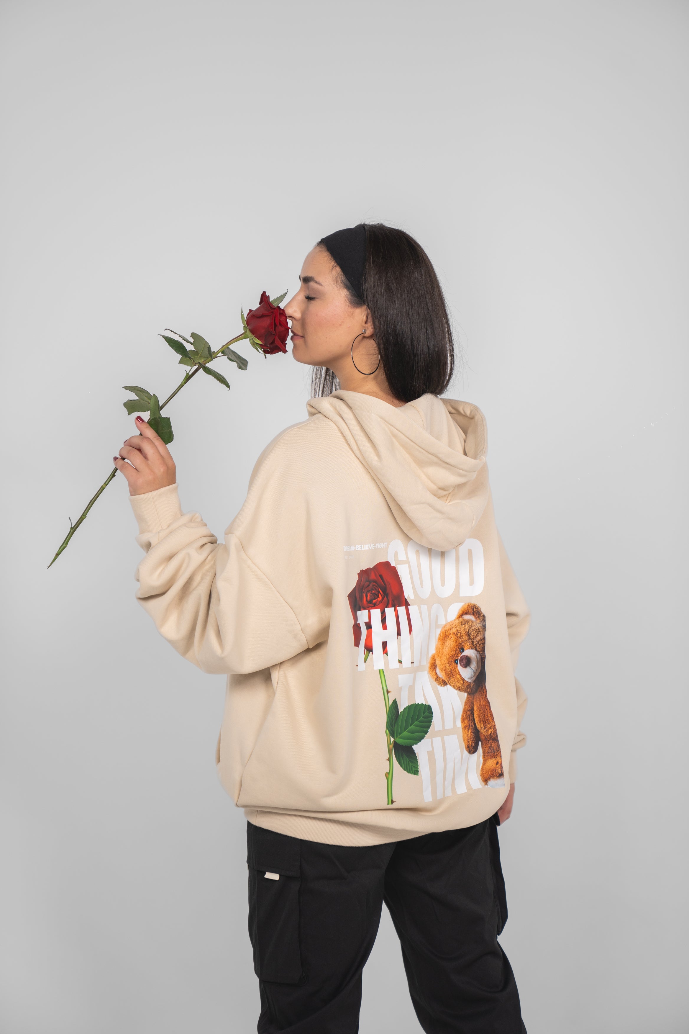 DBF Trust The Process Heavy Oversize Hoodie Beige