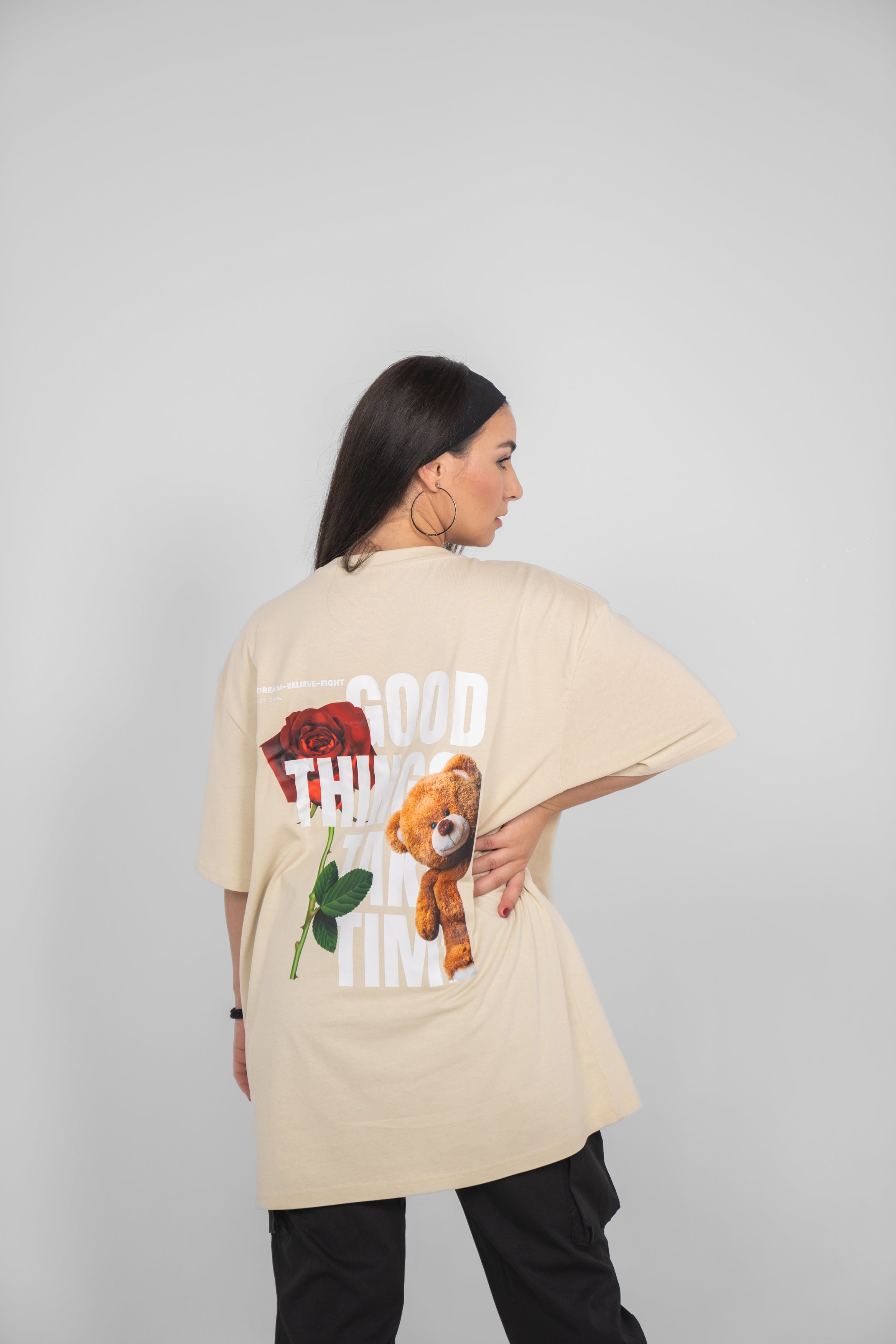 DBF Trust The Process Oversize Shirt Beige