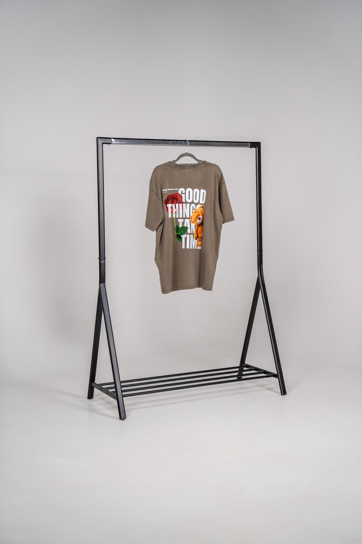 DBF Trust The Process Washed Oversize Shirt Khaki