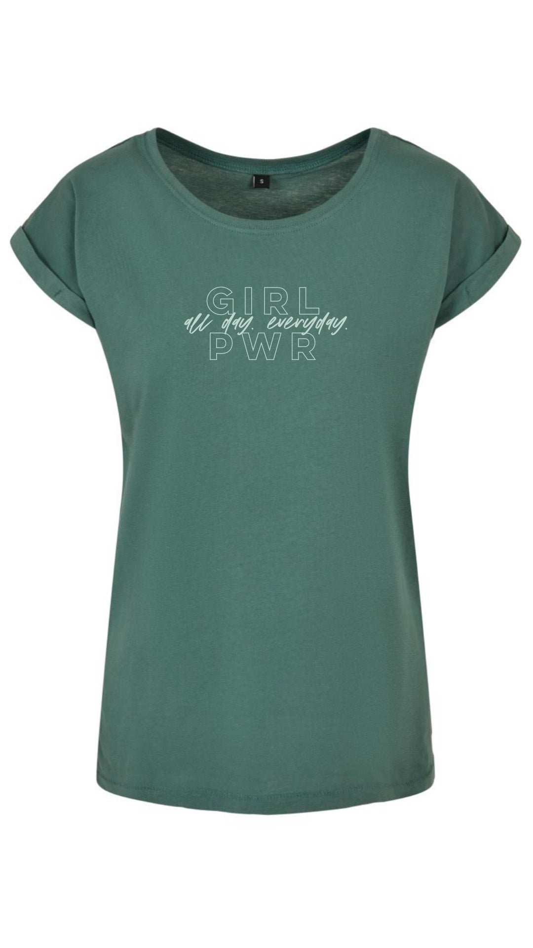 LTW GIRL POWER EXTENDED SHOULDER T-SHIRT WOMEN PALELEAF