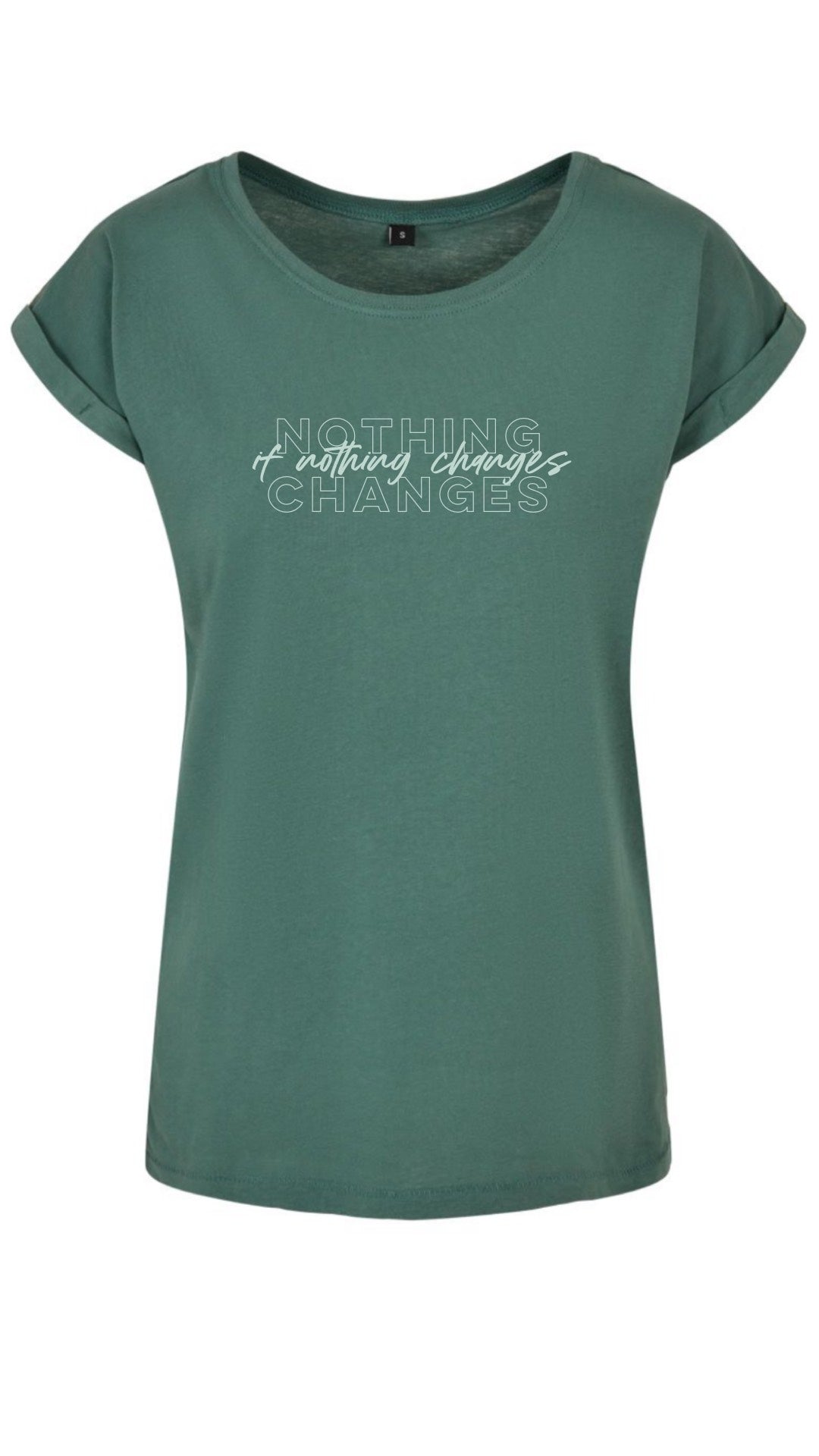 LTW NOTHING CHANGES EXTENDED SHOULDER T-SHIRT WOMEN PALELEAF